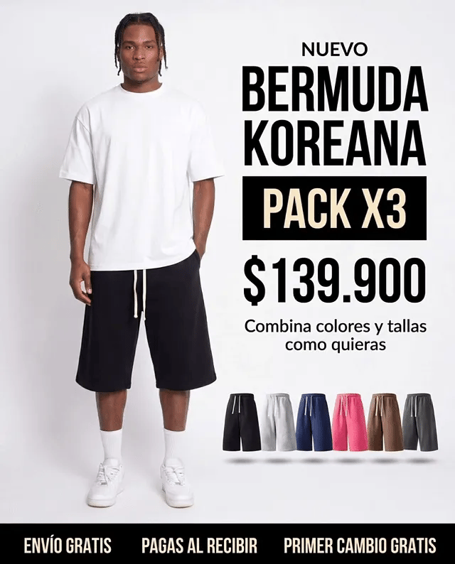 BERMUDA KOREANA PACK X3