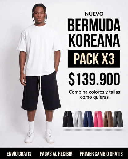 BERMUDA KOREANA PACK X3