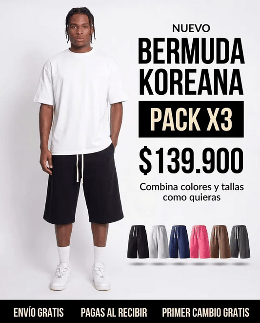 BERMUDA KOREANA PACK X3